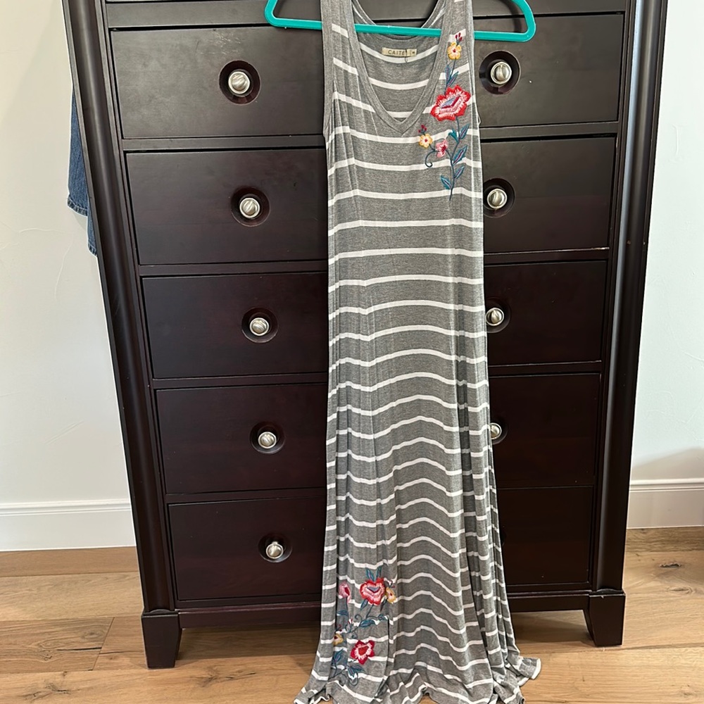 New w/o tags. Caite strip embroidered dress.